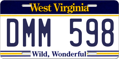 WV license plate DMM598