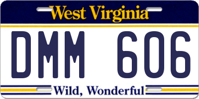 WV license plate DMM606