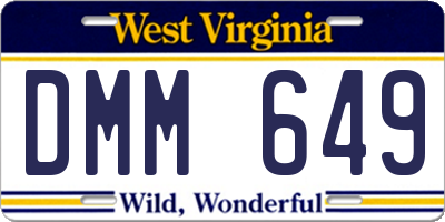 WV license plate DMM649
