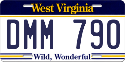 WV license plate DMM790