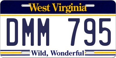 WV license plate DMM795