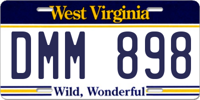 WV license plate DMM898