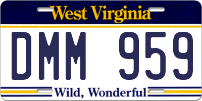 WV license plate DMM959