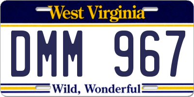 WV license plate DMM967