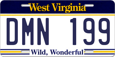 WV license plate DMN199