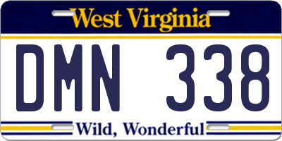 WV license plate DMN338