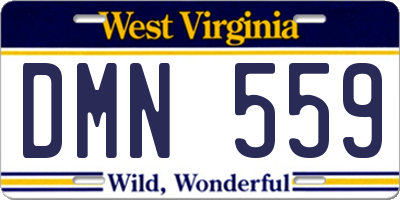 WV license plate DMN559
