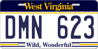 WV license plate DMN623