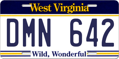 WV license plate DMN642