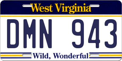 WV license plate DMN943