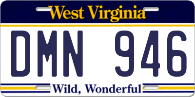 WV license plate DMN946