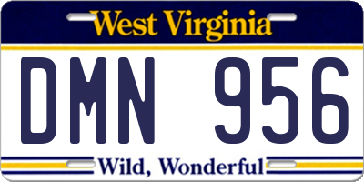 WV license plate DMN956