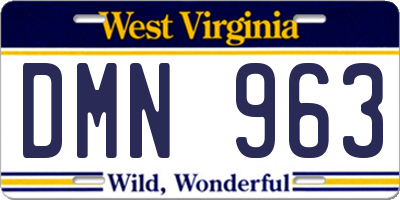 WV license plate DMN963