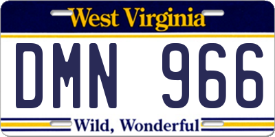 WV license plate DMN966