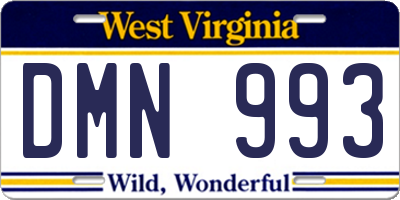 WV license plate DMN993