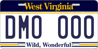 WV license plate DMO000