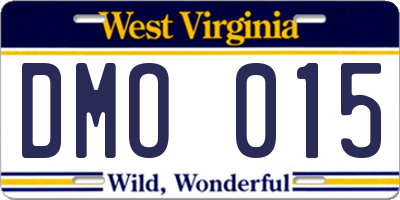 WV license plate DMO015