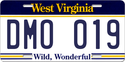 WV license plate DMO019