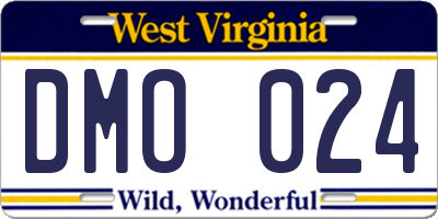 WV license plate DMO024