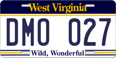 WV license plate DMO027