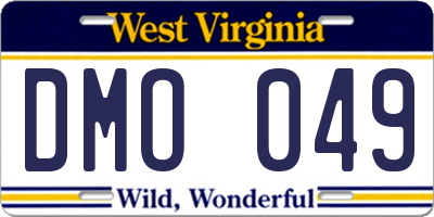 WV license plate DMO049