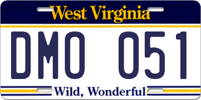 WV license plate DMO051