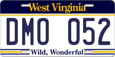 WV license plate DMO052