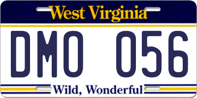 WV license plate DMO056