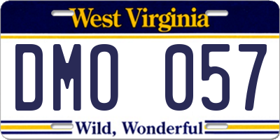 WV license plate DMO057