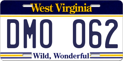 WV license plate DMO062