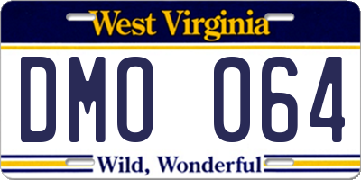 WV license plate DMO064