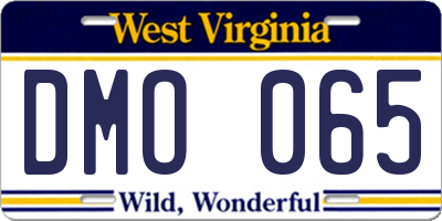 WV license plate DMO065