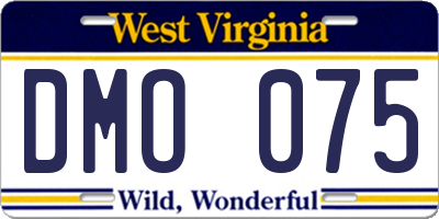 WV license plate DMO075