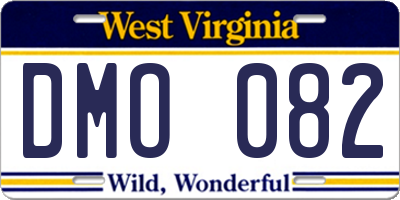 WV license plate DMO082