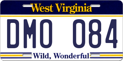 WV license plate DMO084