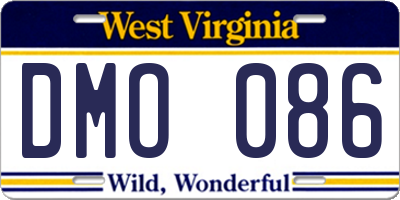 WV license plate DMO086