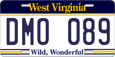 WV license plate DMO089