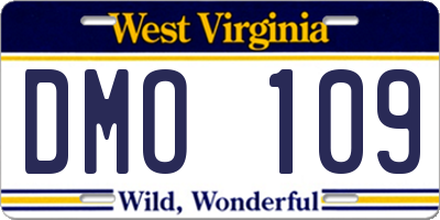 WV license plate DMO109