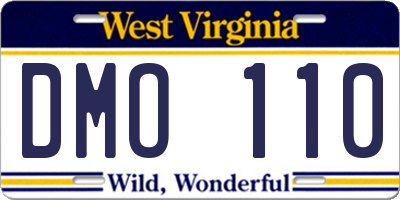 WV license plate DMO110