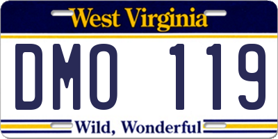 WV license plate DMO119