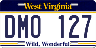 WV license plate DMO127