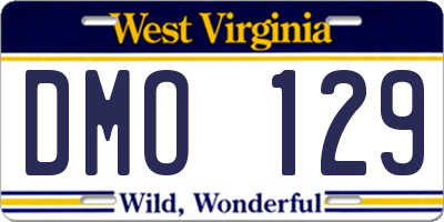 WV license plate DMO129