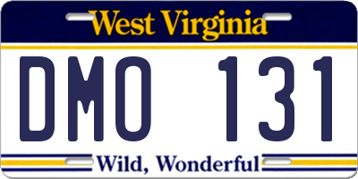 WV license plate DMO131