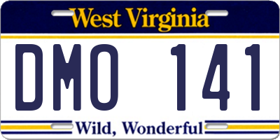 WV license plate DMO141