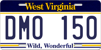 WV license plate DMO150