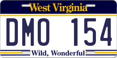 WV license plate DMO154