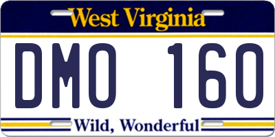 WV license plate DMO160