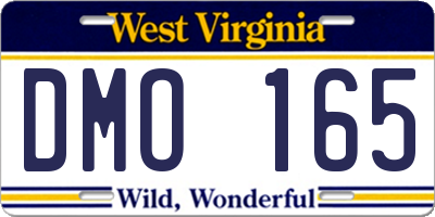 WV license plate DMO165