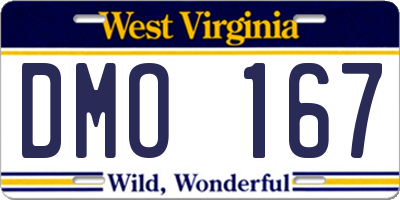 WV license plate DMO167