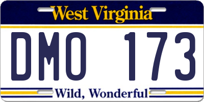 WV license plate DMO173